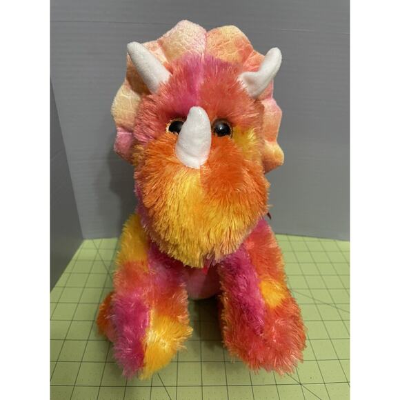 Kellytoy Bee Happy Valentines Day Rhino Plush Rhinoceros Pink Yellow Orange 12" - Picture 11 of 12